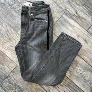 Garage High Waisted Slim Straight Jeans